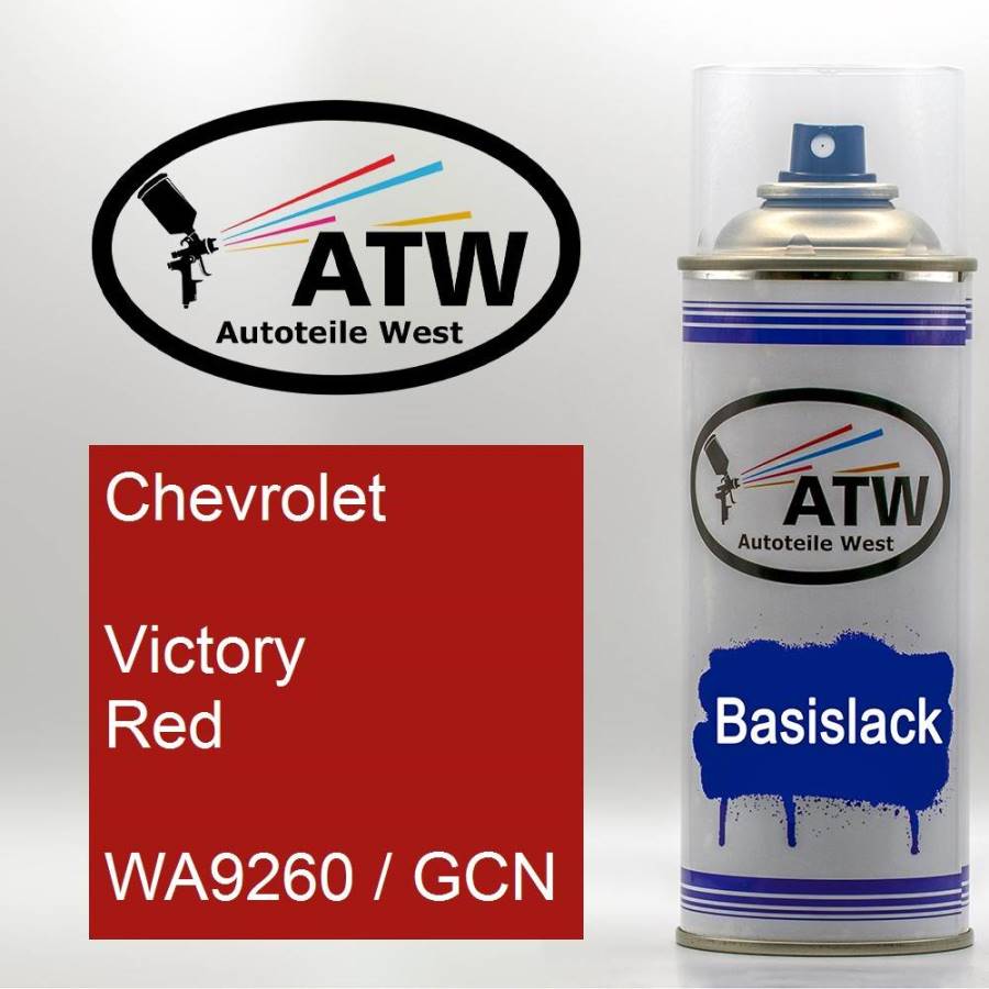 Chevrolet, Victory Red, WA9260 / GCN: 400ml Sprühdose, von ATW Autoteile West.